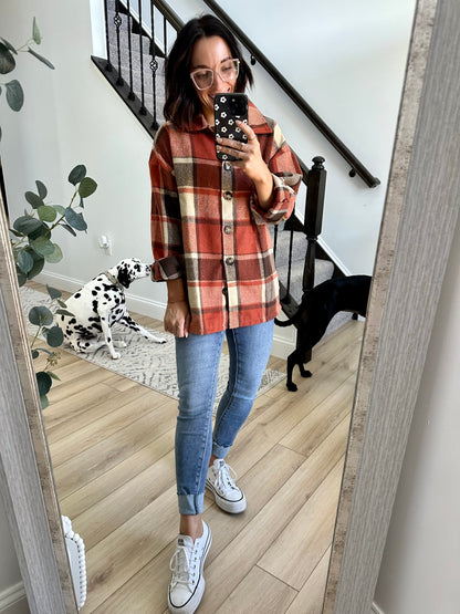 Plaid Button-Down Jacket