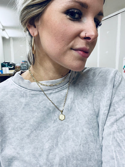 Double Chain Initial necklace