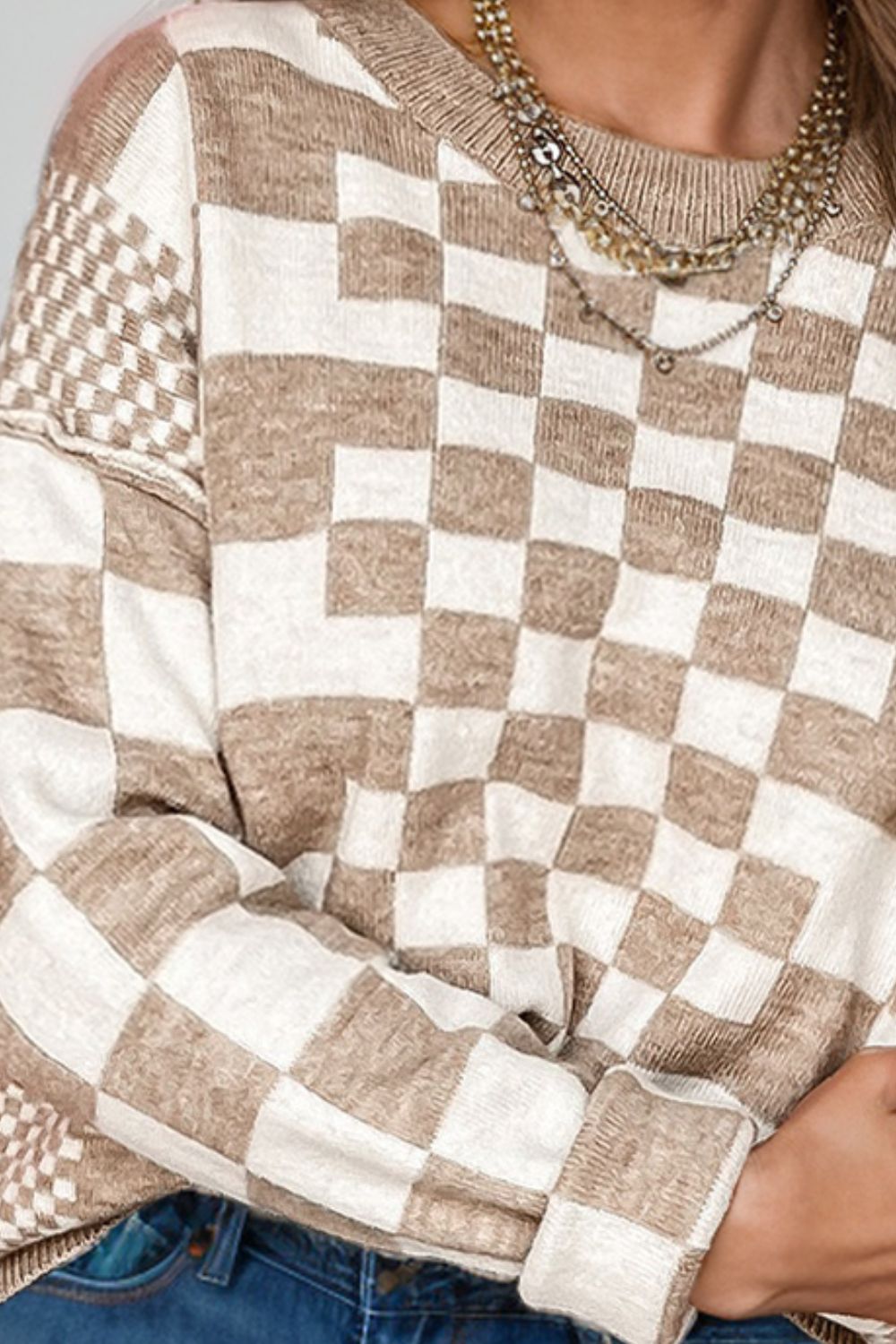 Reach Me Checkered Sweater