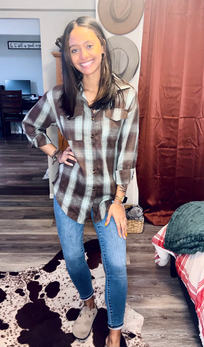 $20 SALE Out Of Touch Plaid Flannel