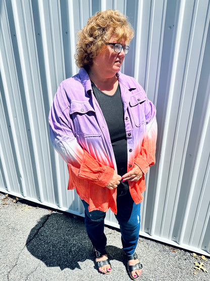 Just Relax Tie-Dye Button Down Top