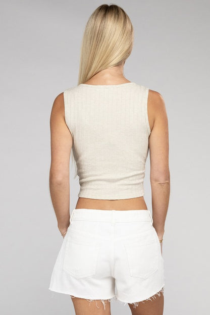 Zenana Closed Door Crop Tank