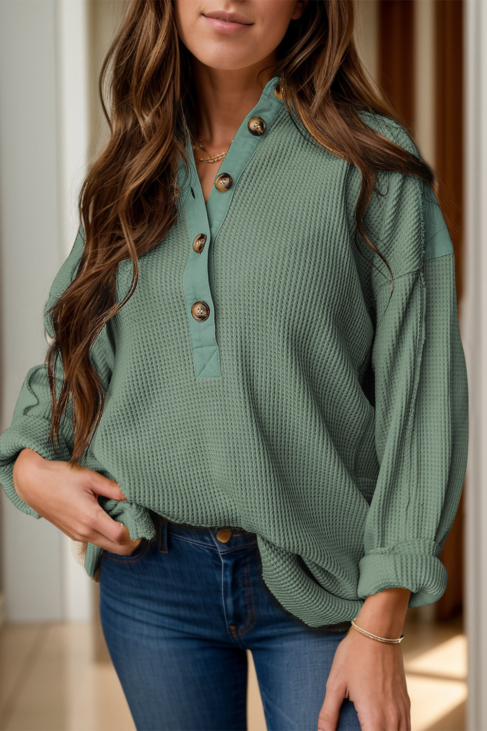 Mindy Quarter Button Up Top