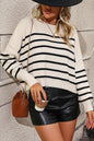 Take What You Get Striped Dropped Shoulder Sweater