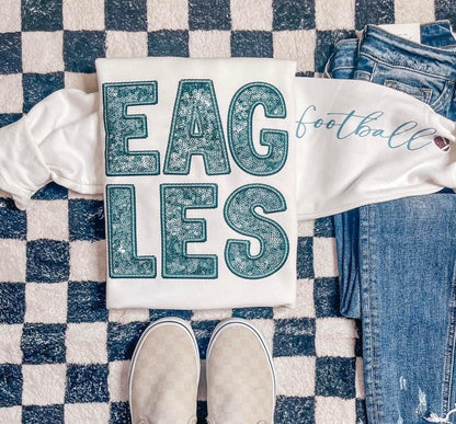 Faux Sequin Football Sweatshirts Sku 1 🏈 Ravens|Bills|Bangles|Browns|Texans|Colts|Jaguars|Chiefs|Raiders|Chargers|Dolphins|Raiders