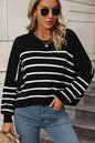 Take What You Get Striped Dropped Shoulder Sweater