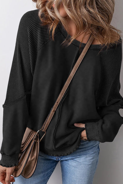 Exposed Seam Long Sleeve Sweatshirt