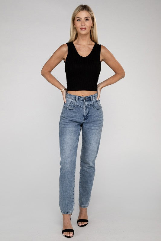 Zenana Closed Door Crop Tank