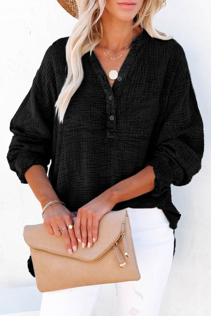 Marin Textured Long Sleeve Blouse