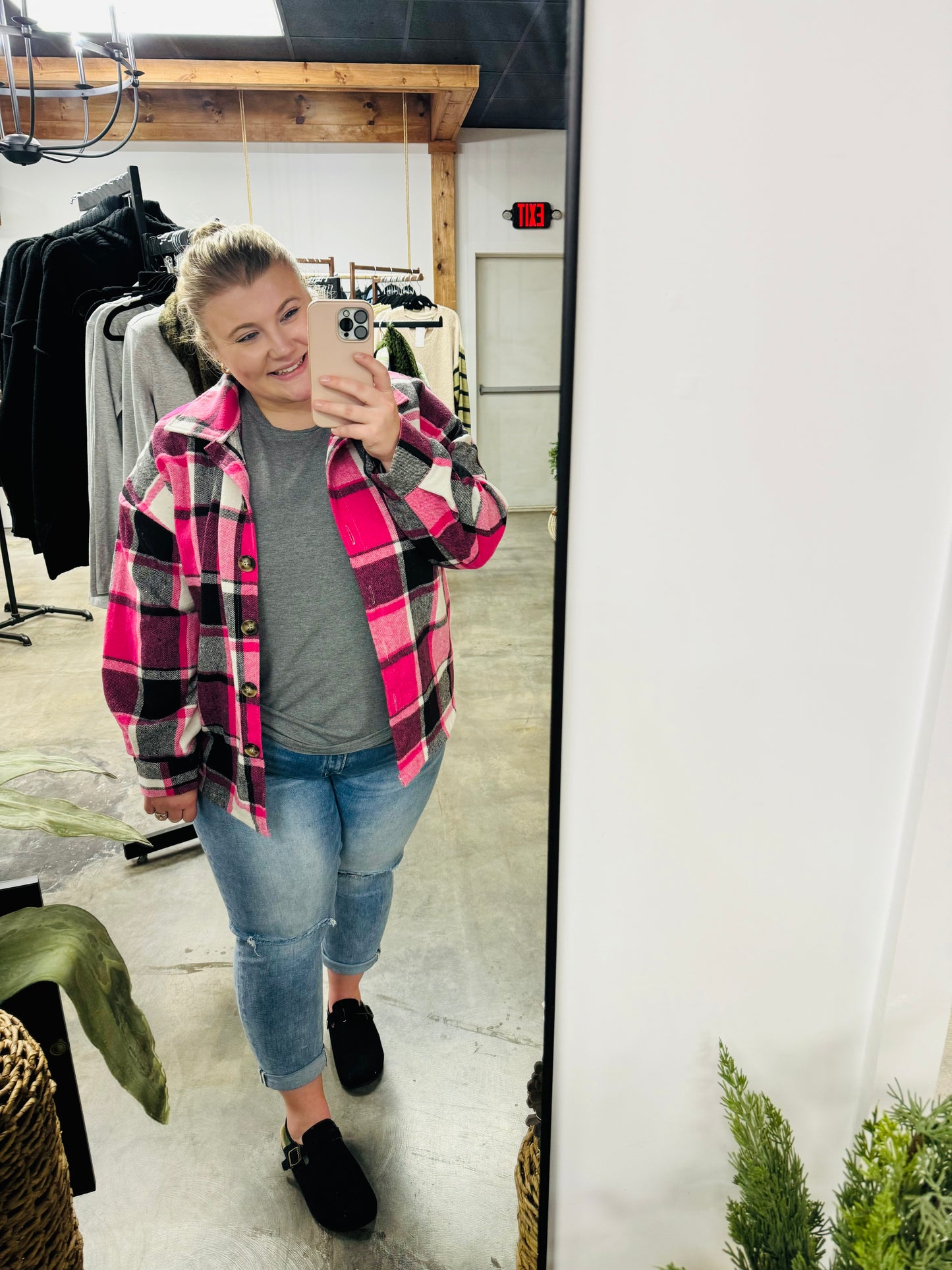 Plaid Button-Down Jacket