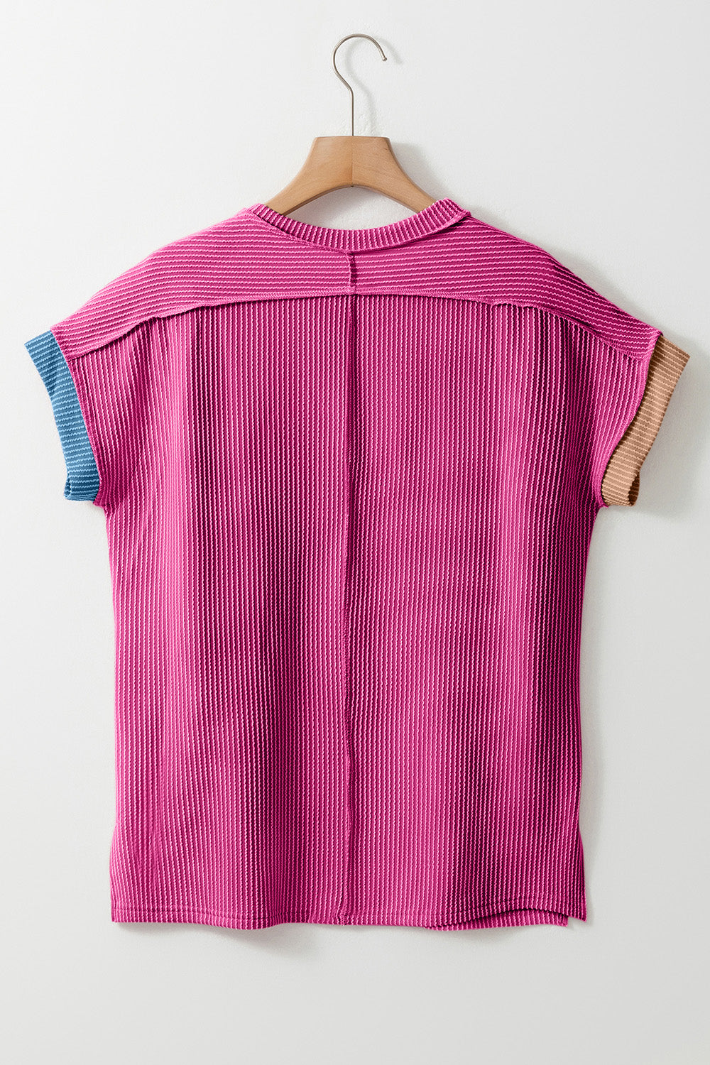 Color Block Round Neck Short Sleeve T-Shirt