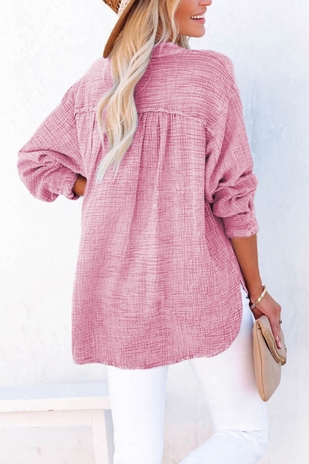 Marin Textured Long Sleeve Blouse