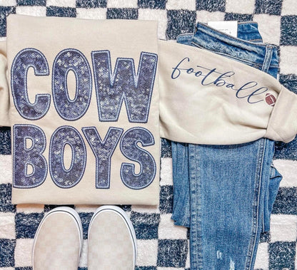 Faux Sequin Football Sweatshirts Sku 1 🏈 Ravens|Bills|Bangles|Browns|Texans|Colts|Jaguars|Chiefs|Raiders|Chargers|Dolphins|Raiders