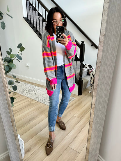 Ribbed Long Sleeve Cardigan