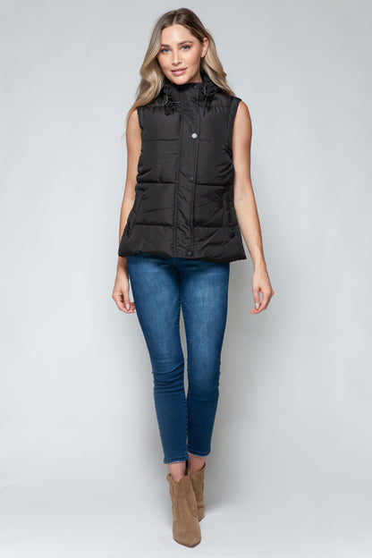 Snobbish Snap and Zip Closure Hooded Vest