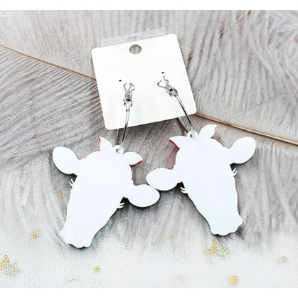 Acrylic Cow Earrings