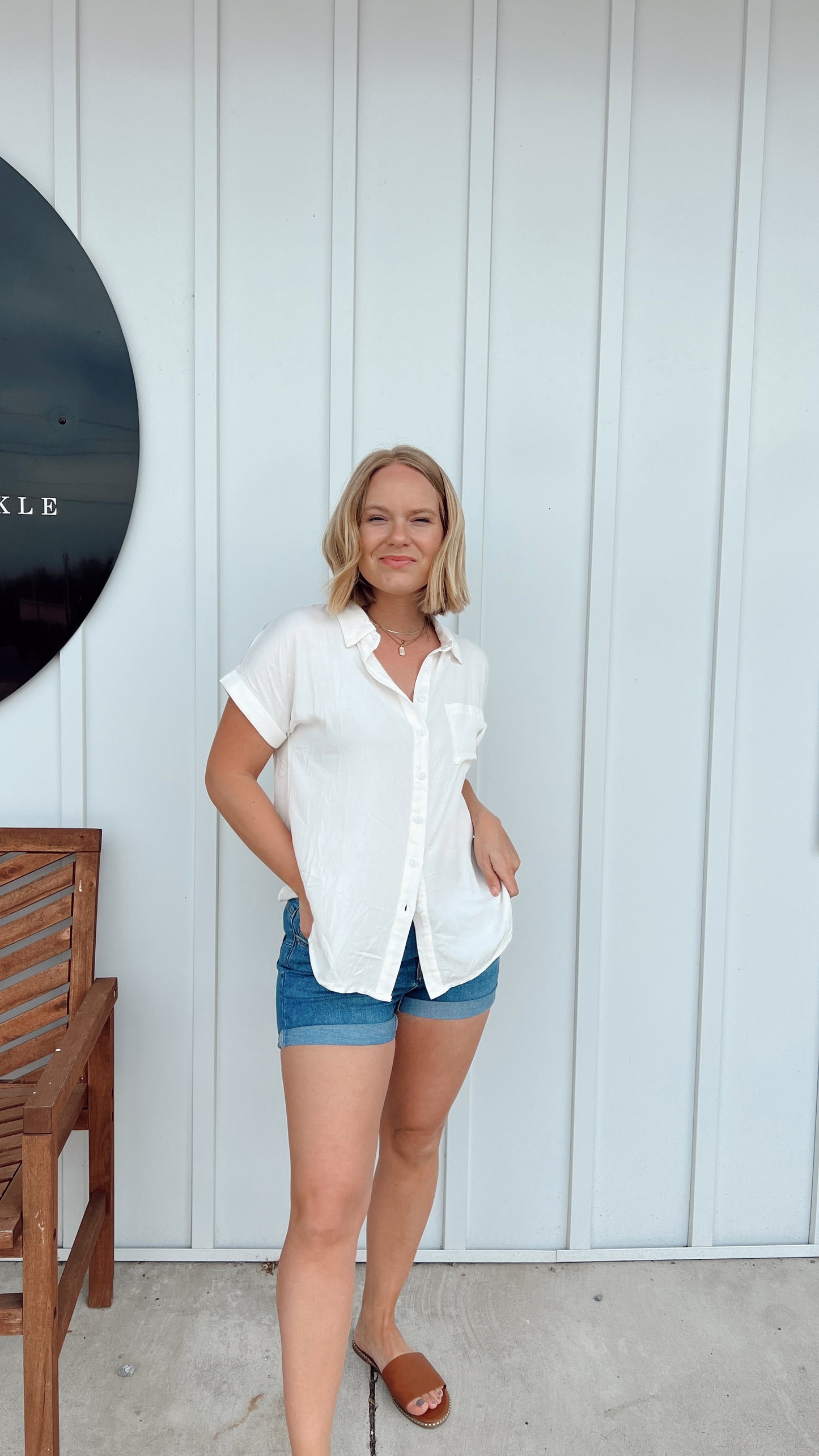 But daddy, I love him Button up short sleeve