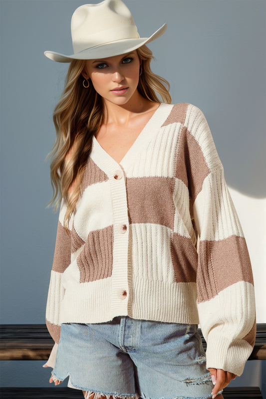 Crazing Checkered Cardigan