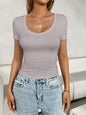 Simple Slightly Cropped V Neck Tee