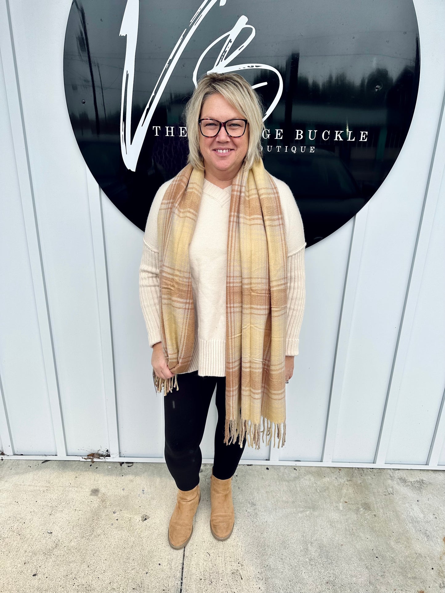 V-Neck Dropped Shoulder Ribbed Long Sleeve Sweater