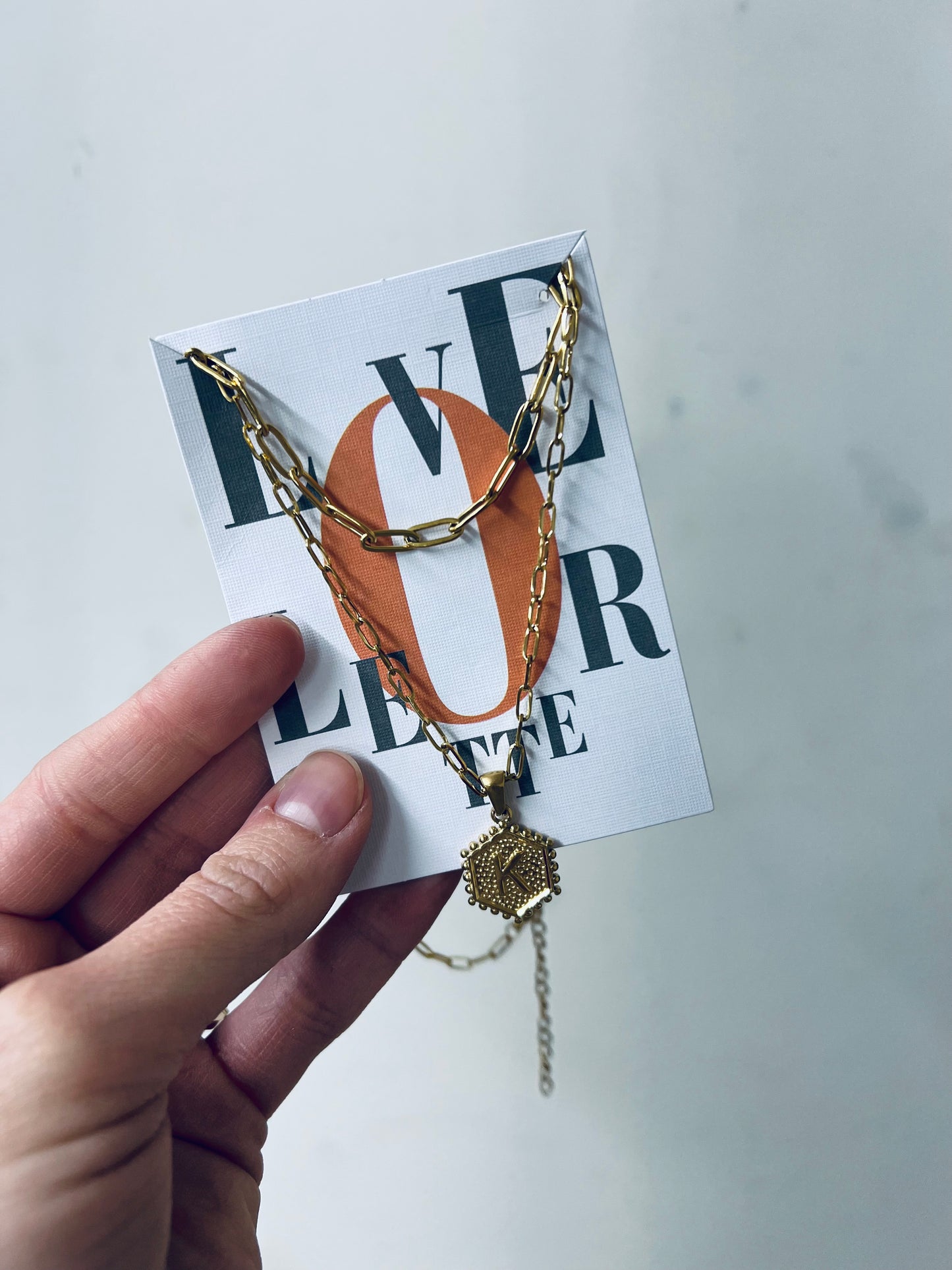Double Chain Initial necklace