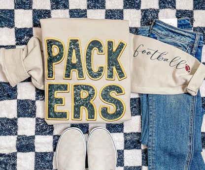 Faux Sequin Football Sweatshirts Sku 1 🏈 Ravens|Bills|Bangles|Browns|Texans|Colts|Jaguars|Chiefs|Raiders|Chargers|Dolphins|Raiders