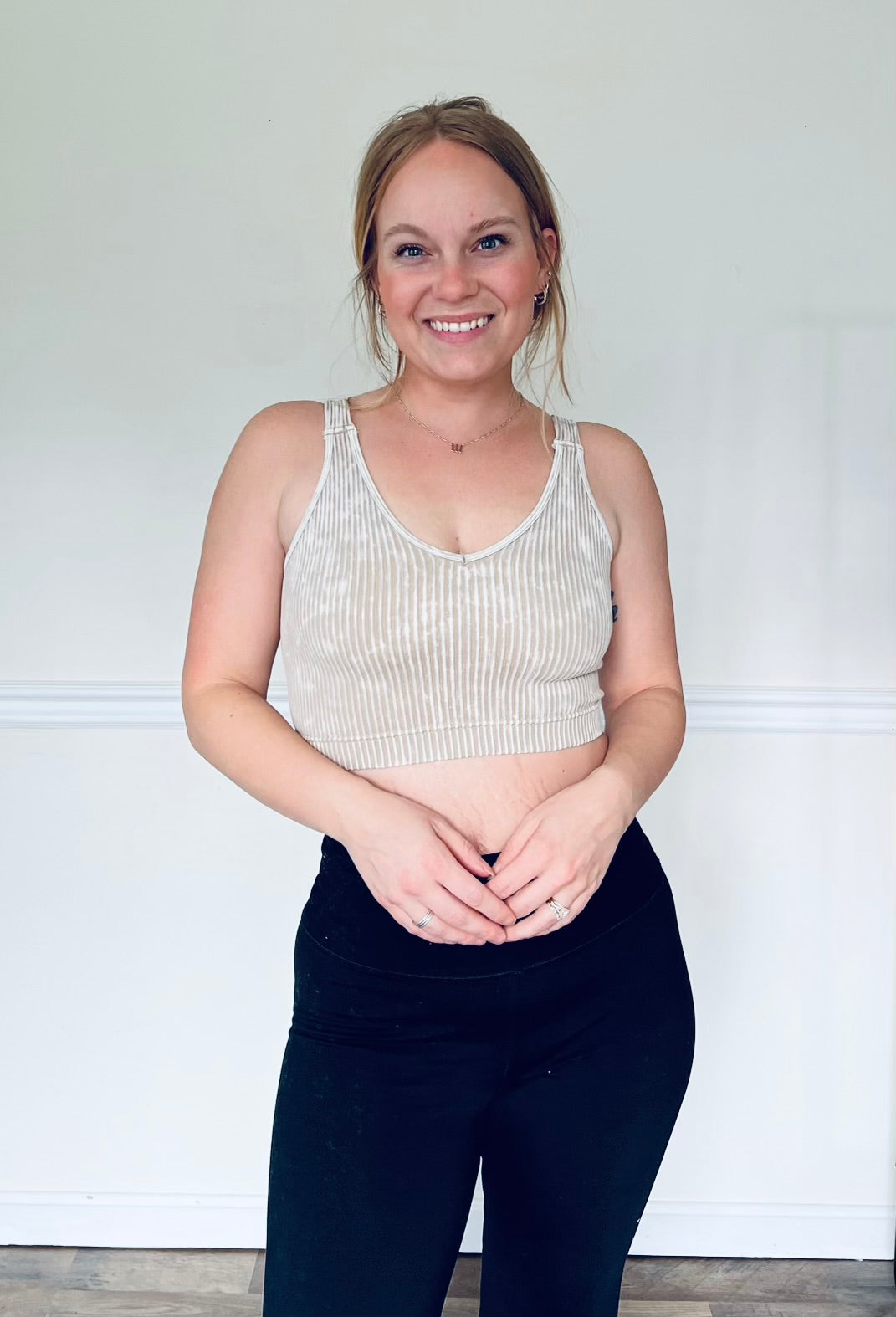 Zenana Washed Ribbed Cropped Bralette/Tank