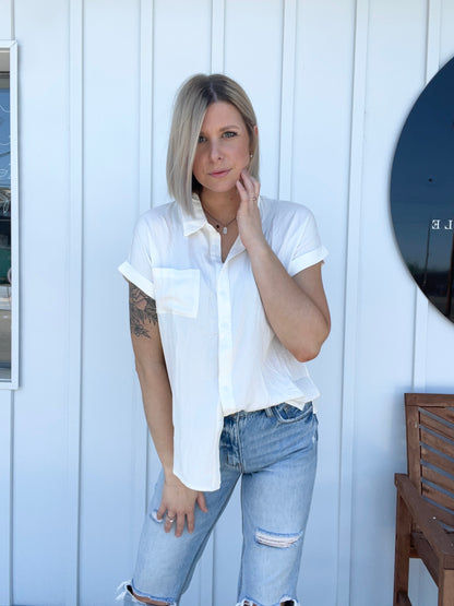 But daddy, I love him Button up short sleeve