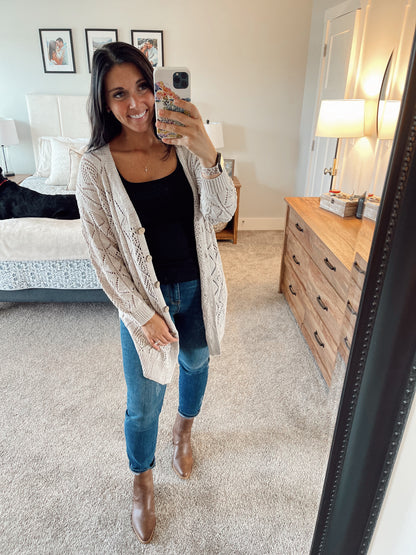 V-Neck Long Sleeve Cardigan