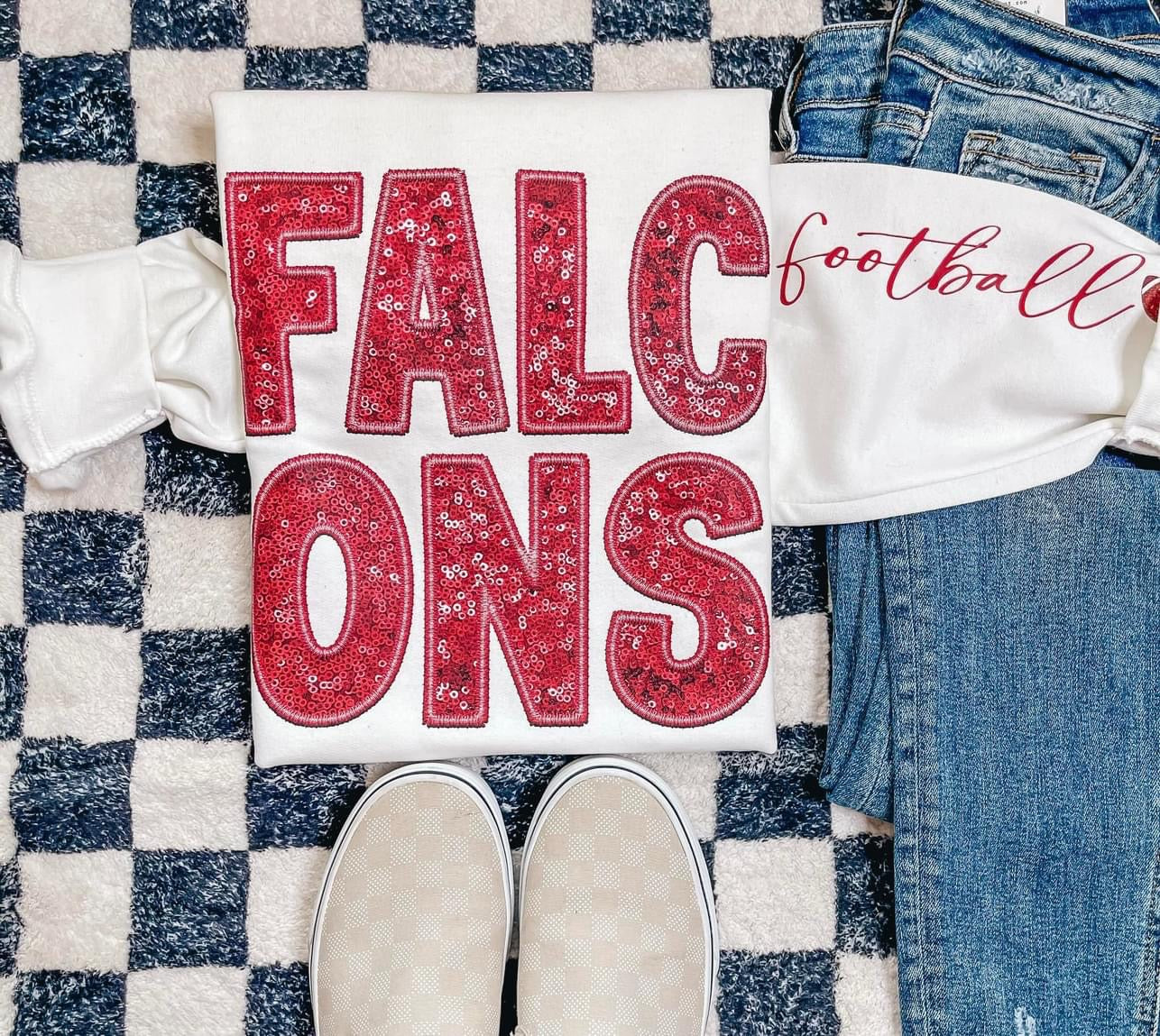 Faux Sequin Football Sweatshirts Sku 1 🏈 Ravens|Bills|Bangles|Browns|Texans|Colts|Jaguars|Chiefs|Raiders|Chargers|Dolphins|Raiders