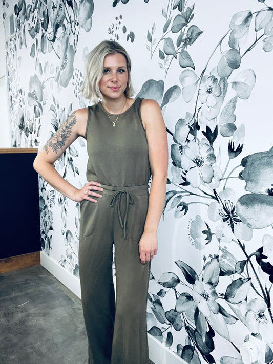 Olive Green Long Romper