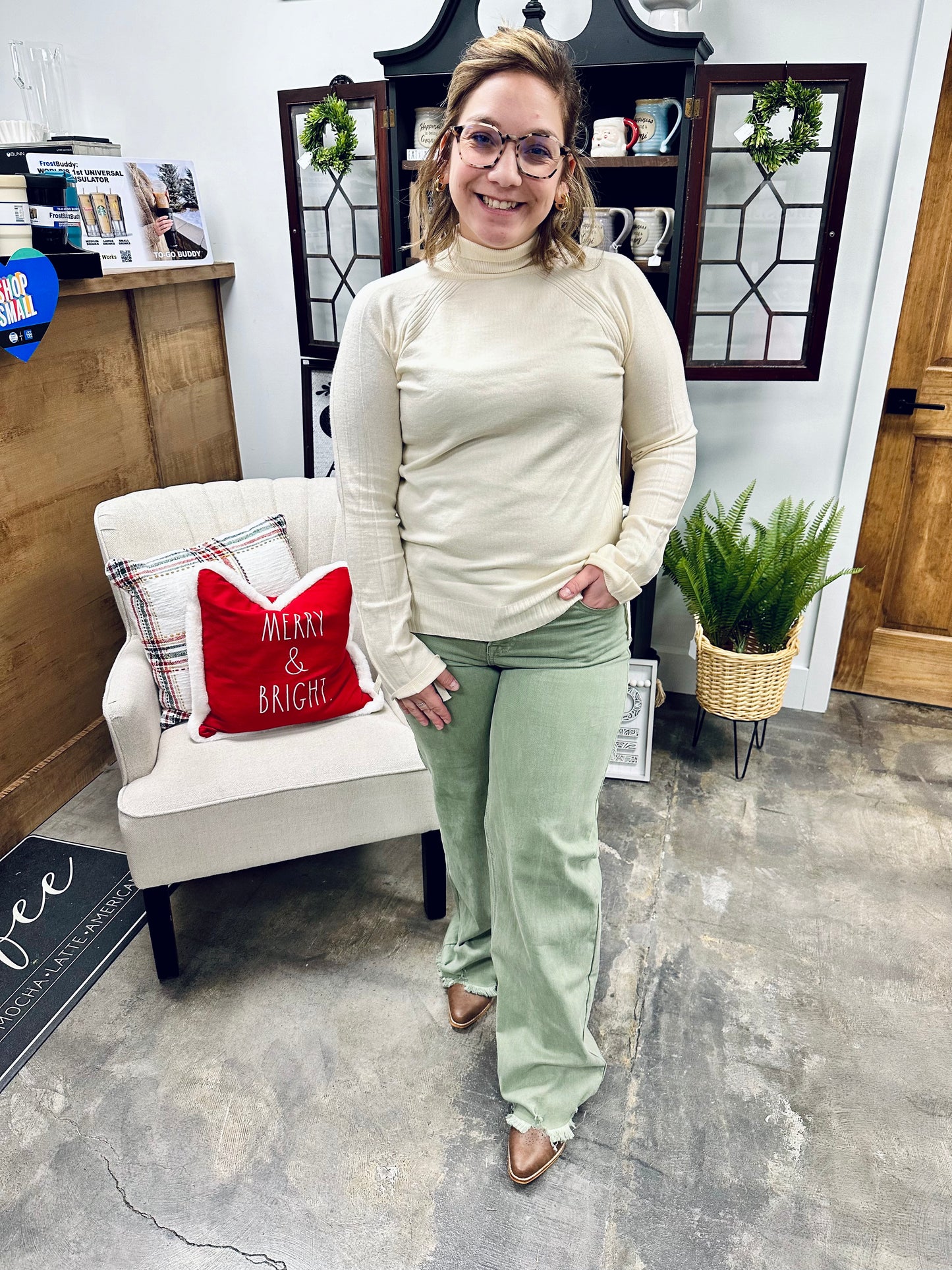 RISEN Full Size Raw Hem Wide-Leg Jeans