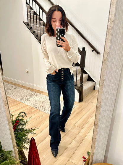 Judy Blue Full Size Button-Fly Straight Jeans