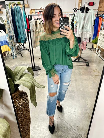 Live In The Moment Lace Blouse