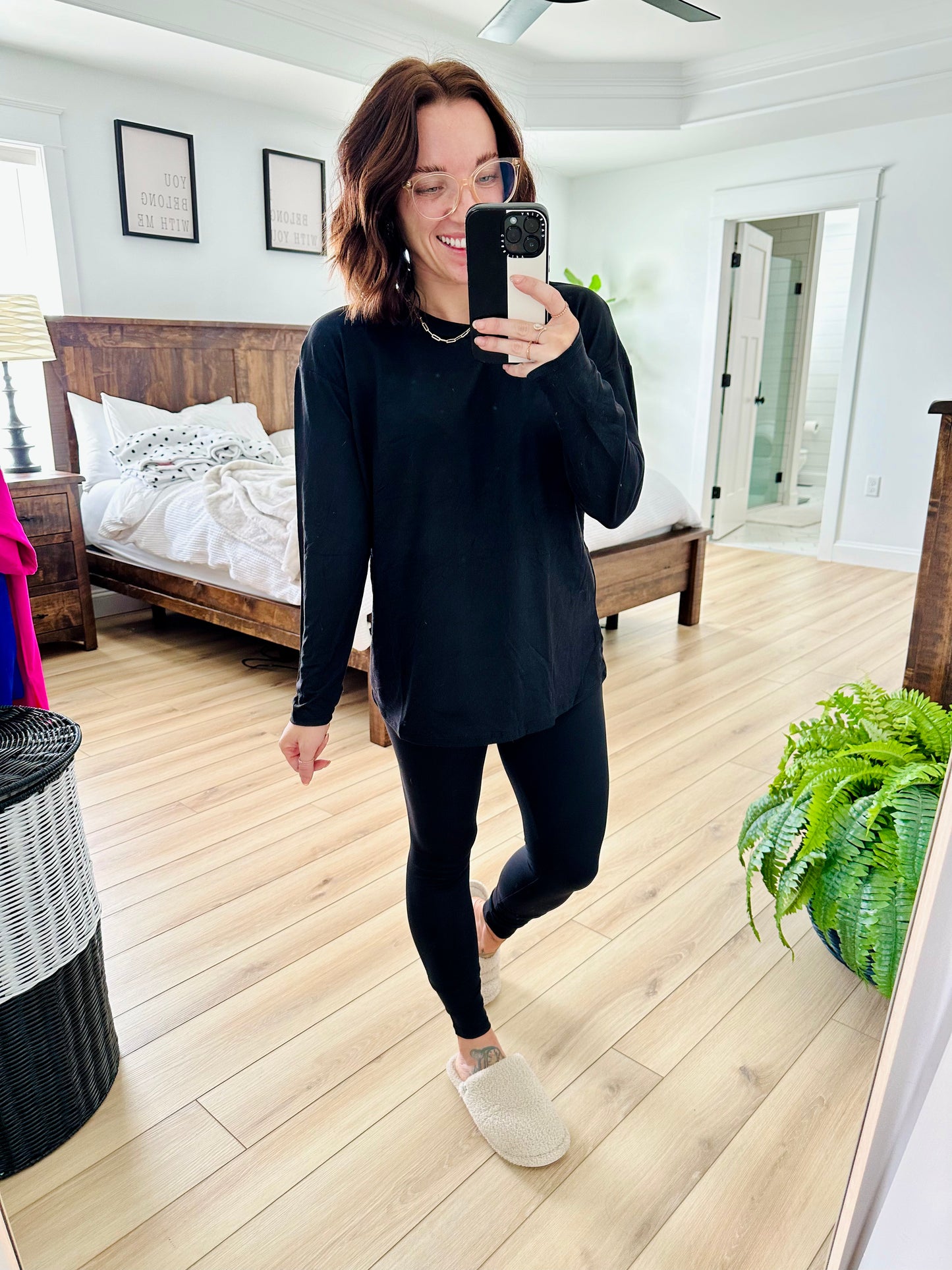 JULIA Round Neck Long Sleeve T-Shirt and Leggings Set