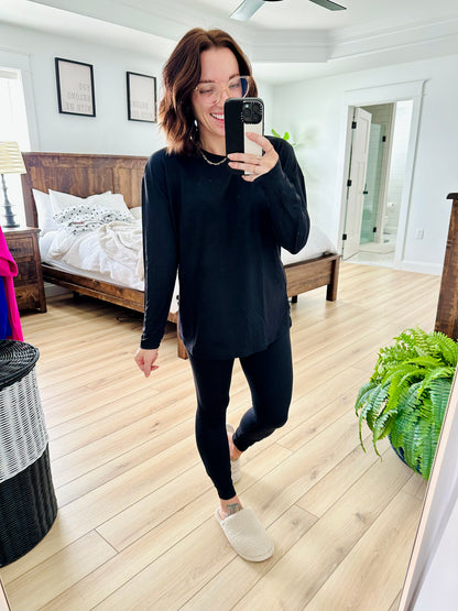 JULIA Round Neck Long Sleeve T-Shirt and Leggings Set