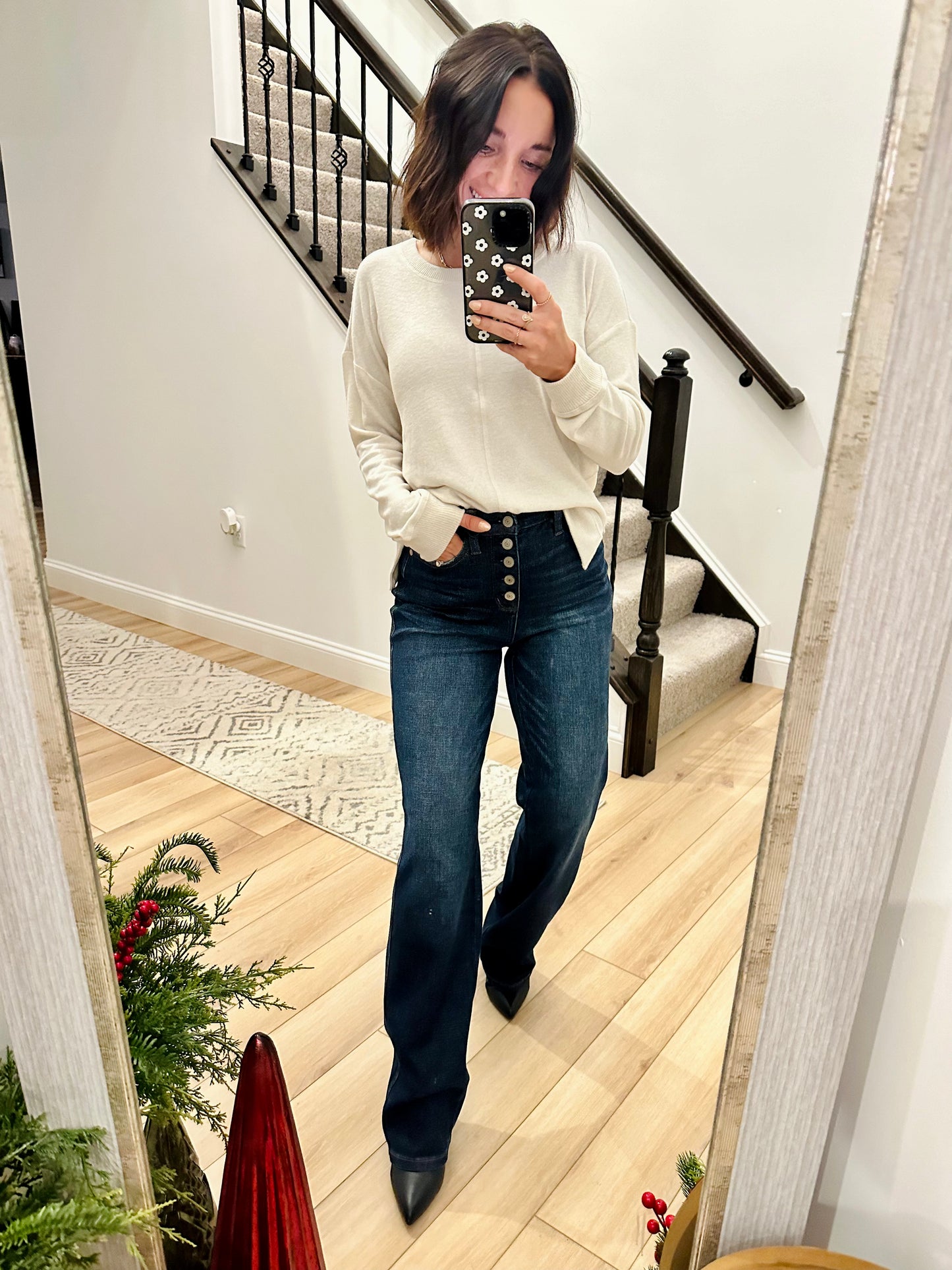 Judy Blue Full Size Button-Fly Straight Jeans