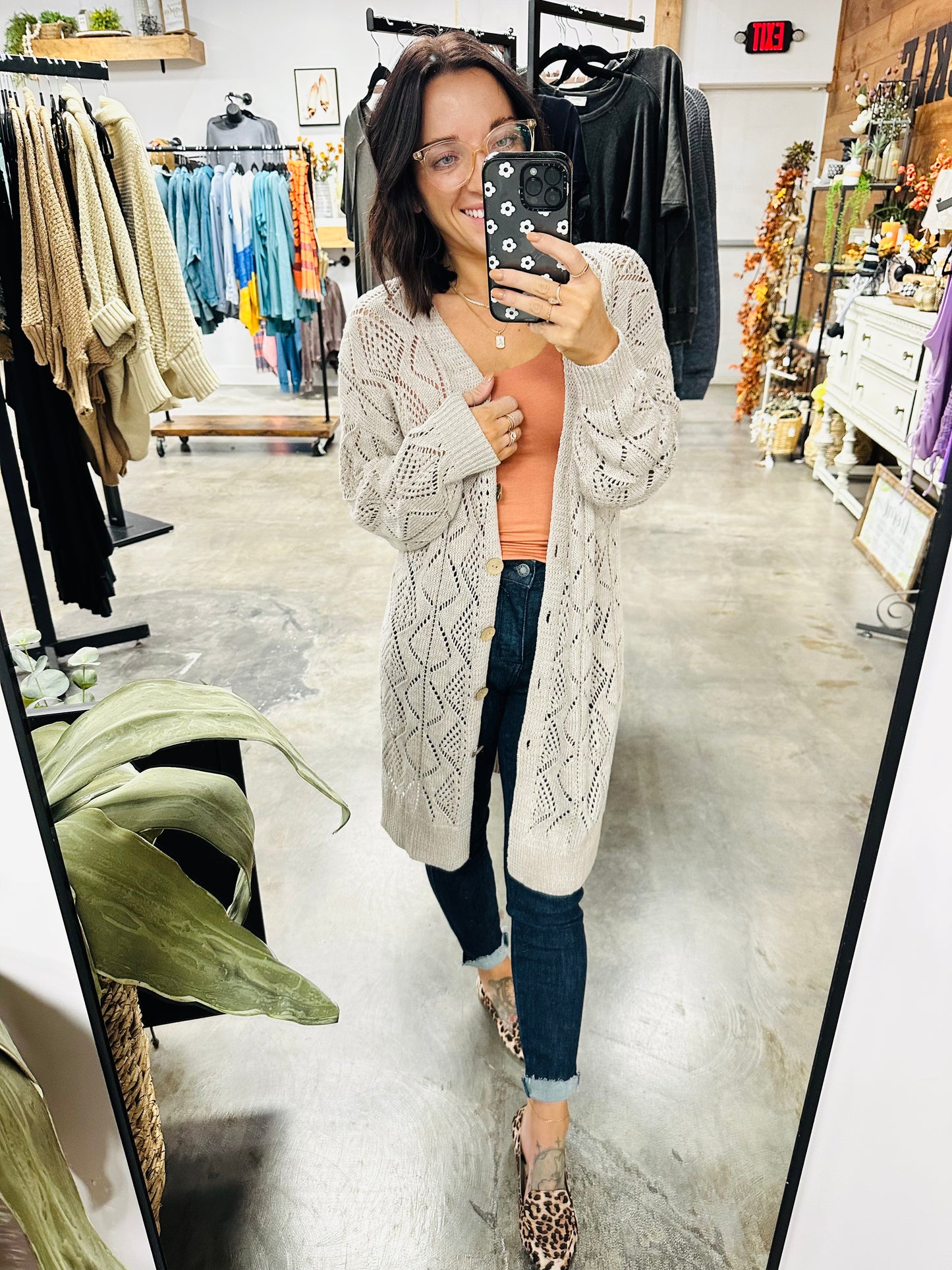V-Neck Long Sleeve Cardigan