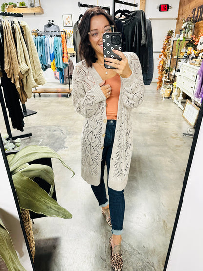 V-Neck Long Sleeve Cardigan