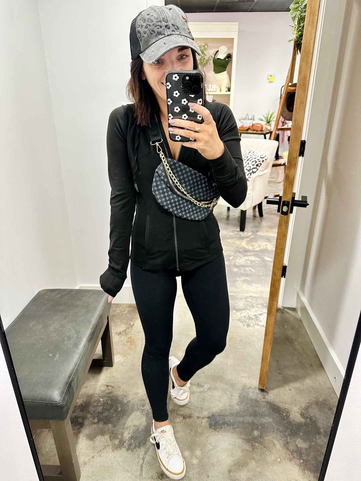 Printed PU Leather Sling Bag