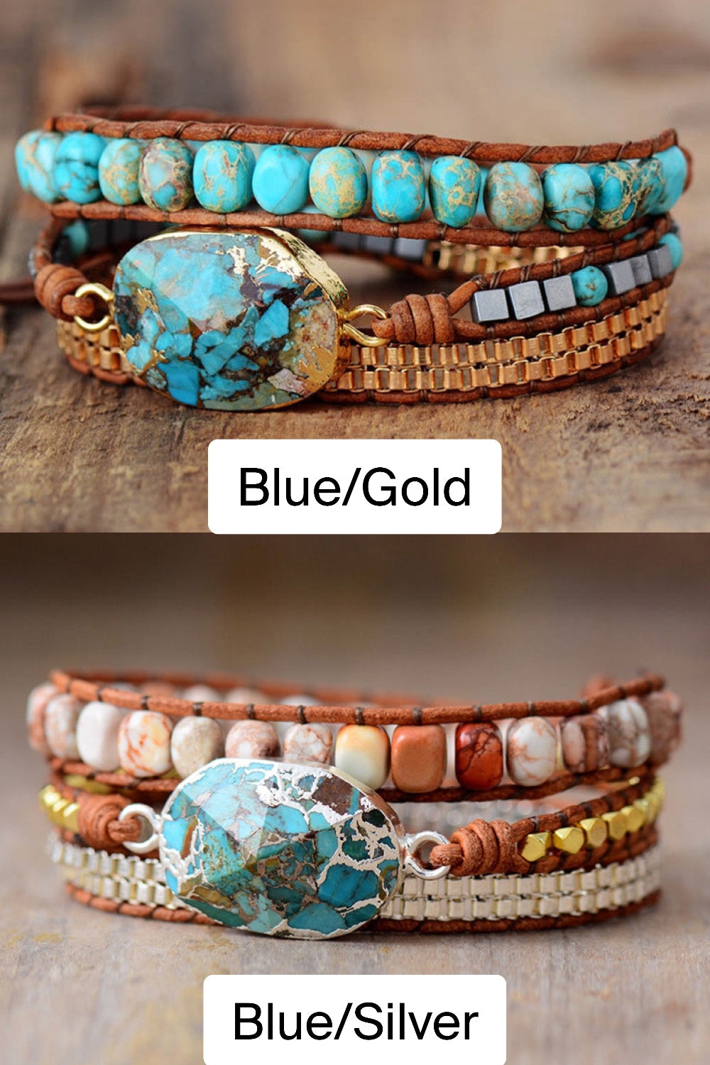 Handmade Natural Stone Copper Bracelet