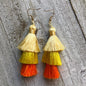 Spring Tassel Earrings Mustard