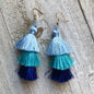 Spring Tassel Earrings Blues