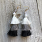 Spring Tassel Earrings Black + White