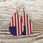 American Flag Leather Earrings