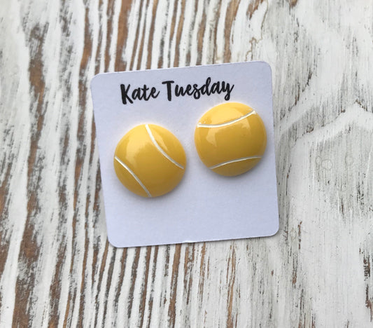 Softball Yellow Sports Stud Earrings