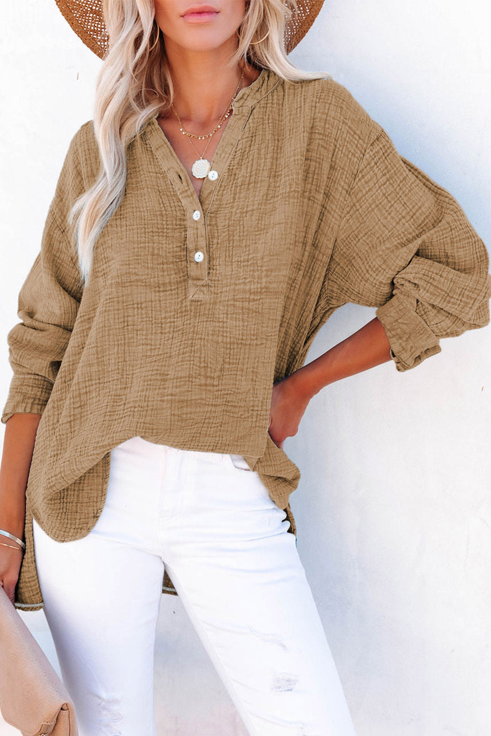 Marin Textured Long Sleeve Blouse