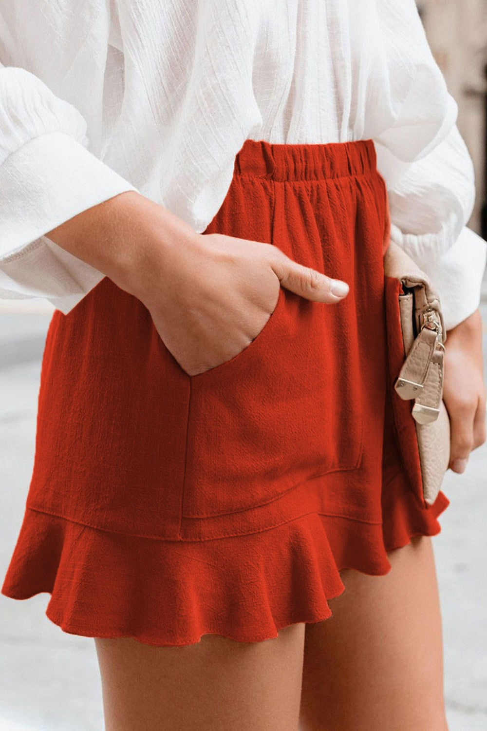 Pretty Girl Ruffled Elastic Waist Shorts