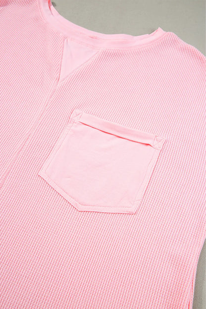 On A Daily Basis Waffle- Knit Top and Shorts Set