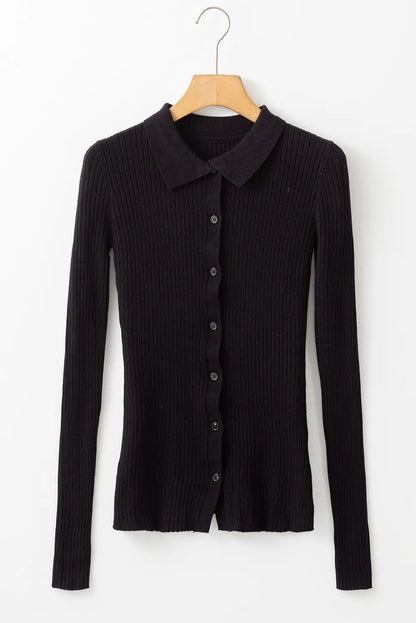 Button Up Collared Cardigan